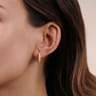 14K Yellow Gold 15mm Classic Diamond Huggies - 1 ct