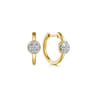 14K Yellow Gold 15mm Diamond Earrings - 0.4 ct