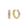14K Yellow Gold 15mm Diamond Hoop Earrings - 0.14 ct