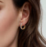 14K Yellow Gold 15mm Diamond Hoop Earrings - 0.14 ct