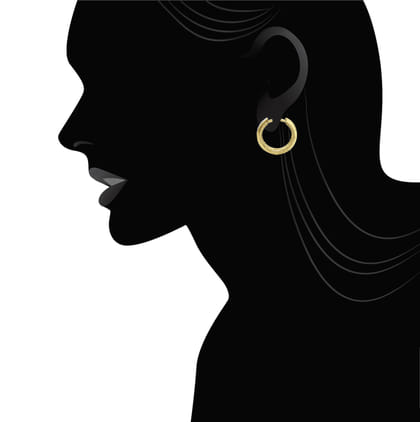 14K Yellow Gold 15mm Diamond Hoop Earrings