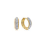 14K Yellow Gold 15mm Diamond Hoop Earrings - 0.4 ct
