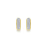 14K Yellow Gold 15mm Diamond Hoop Earrings - 0.4 ct