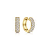 14K Yellow Gold 15mm Diamond Huggie Earrings - 0.55 ct