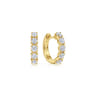 14K Yellow Gold 15mm Diamond Huggies - 1 ct