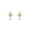 14K Yellow Gold 15mm Diamond and Star Huggies - 0.16 ct