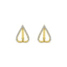 14K Yellow Gold 15mm Inverted V Diamond Huggies - 0.4 ct