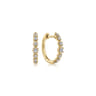 14K Yellow Gold 15mm Round Classic Diamond Huggies - 0.23 ct