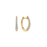14K Yellow Gold 15mm Round Diamond Classic Huggie Earrings - 0.27 ct