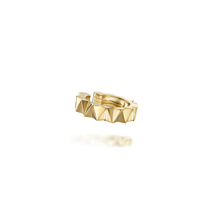 14K Yellow Gold 15mm Spike Hoop Earcuff - Shot 1