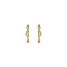 14K Yellow Gold 15mm Twisted Rope and Diamond Huggies - 0.11 ct