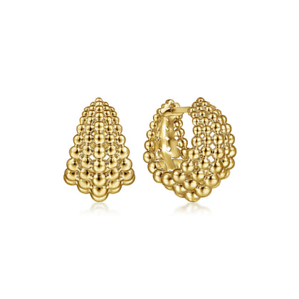 14K Yellow Gold 15mm Wide Bujukan Huggies