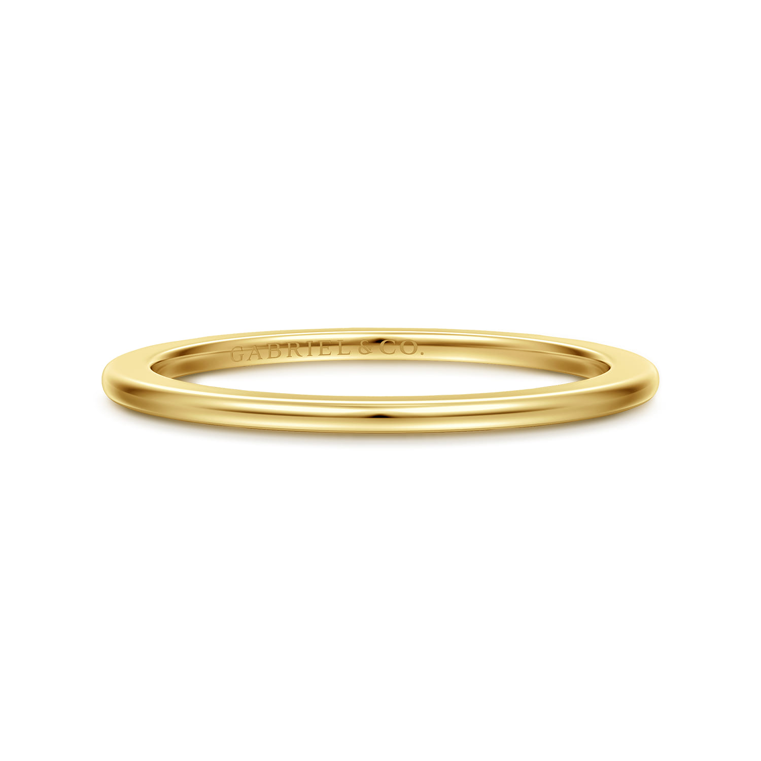 Straight Wedding Ring in 14k Yellow Gold with   at Gabriel & Co. - Shot 1