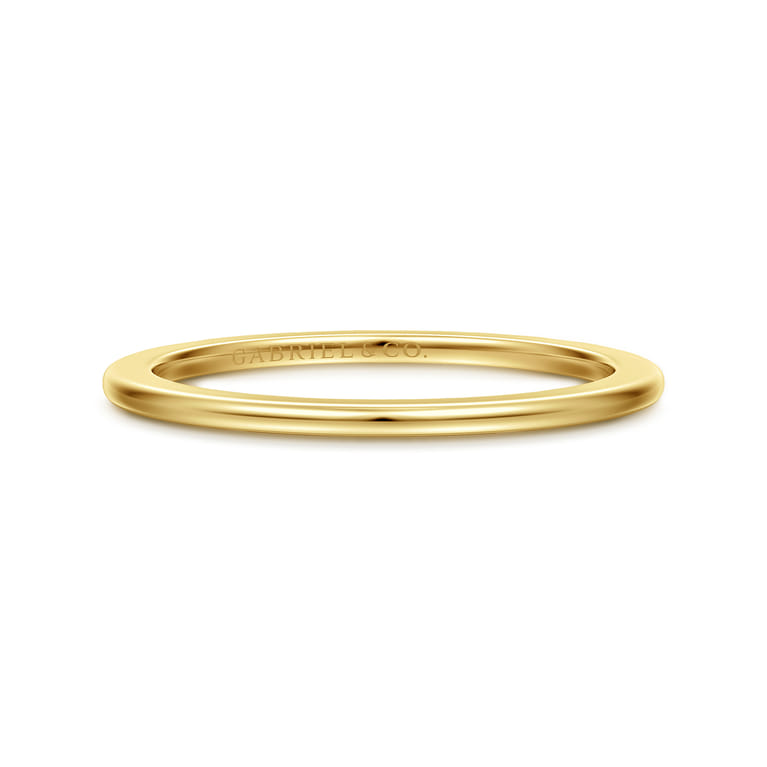 Straight Wedding Ring in 14k Yellow Gold with   at Gabriel & Co. - Shot 1