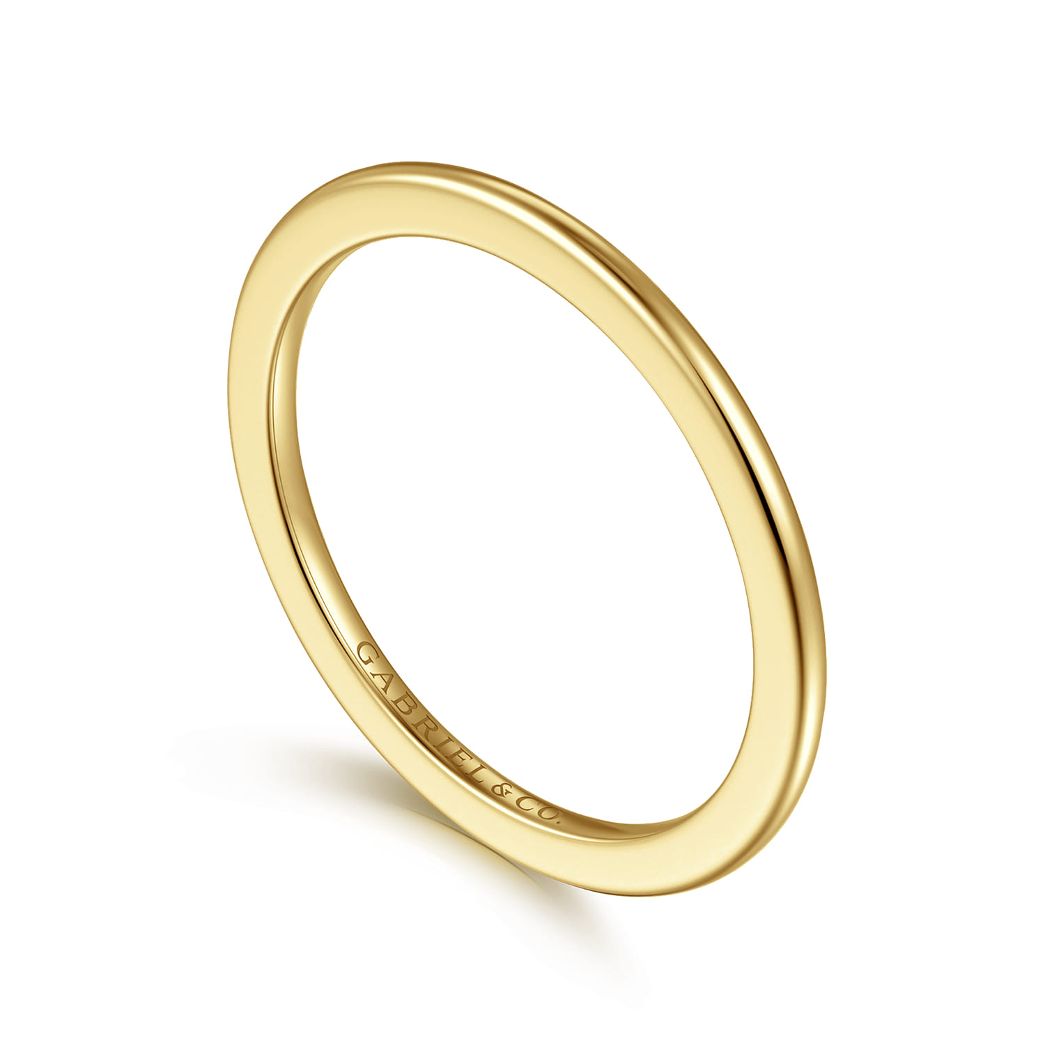 Straight Wedding Ring in 14k Yellow Gold with   at Gabriel & Co. - Shot 3