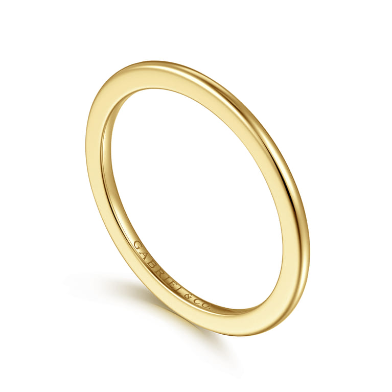 Straight Wedding Ring in 14k Yellow Gold with   at Gabriel & Co. - Shot 3