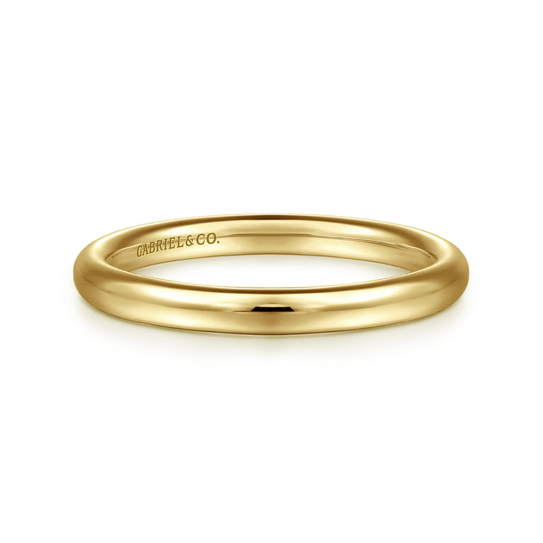 14K Yellow Gold 2.2mm Plain Wedding Band - Shot 1