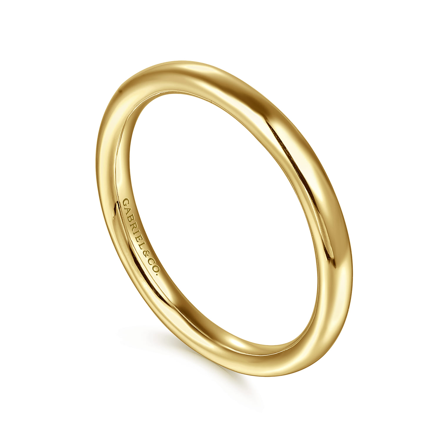 14K Yellow Gold 2.2mm Plain Wedding Band - Shot 3