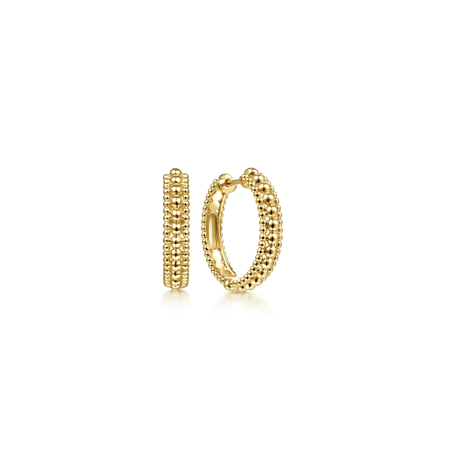 14K Yellow Gold 20mm Bujukan Classic Hoop Earrings - Shot 1