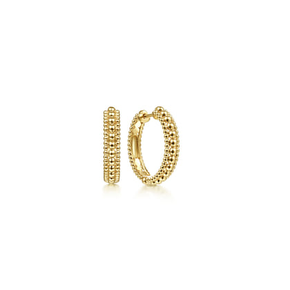 14K Yellow Gold 20mm Bujukan Classic Hoop Earrings