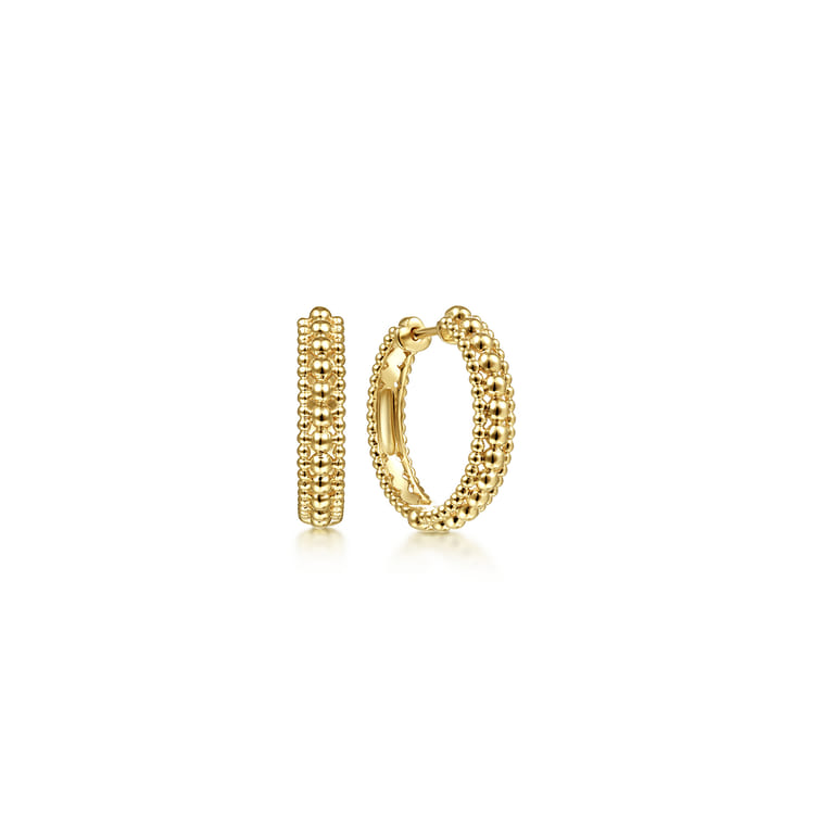 14K Yellow Gold 20mm Bujukan Classic Hoop Earrings - Shot 1