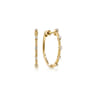 14K Yellow Gold 20mm Diamond Station Classic Hoop Earrings - 0.08 ct