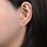 14K Yellow Gold 20mm Diamond Station Classic Hoop Earrings - 0.08 ct