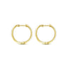 14K Yellow Gold 20mm Round Classic Diamond Hoop Earrings - 0.23 ct