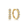 14K Yellow Gold 20mm Round Diamond Station Classic Hoop Earrings - 0.22 ct
