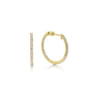 14K Yellow Gold 20mm Round Inside Out Diamond Hoop Earrings - 0.4 ct
