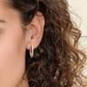14K Yellow Gold 20mm Round Inside Out Diamond Hoop Earrings - 1.97 ct