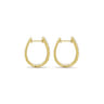 14K Yellow Gold 20mm Slim Pave Diamond Huggie Earrings - 0.25 ct