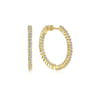 14K Yellow Gold 25mm Round Inside Out Diamond Hoop Earrings - 0.94 ct