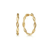 14K Yellow Gold 25mm Twisted Classic Round Hoop Earrings