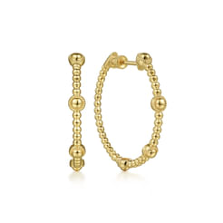 14K Yellow Gold 30mm Bujukan Classic Hoop Earrings