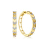 14K Yellow Gold 30mm Classic Diamond Hoop Earrings - 0.35 ct