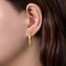 14K Yellow Gold 30mm Classic Diamond Hoop Earrings - 0.35 ct