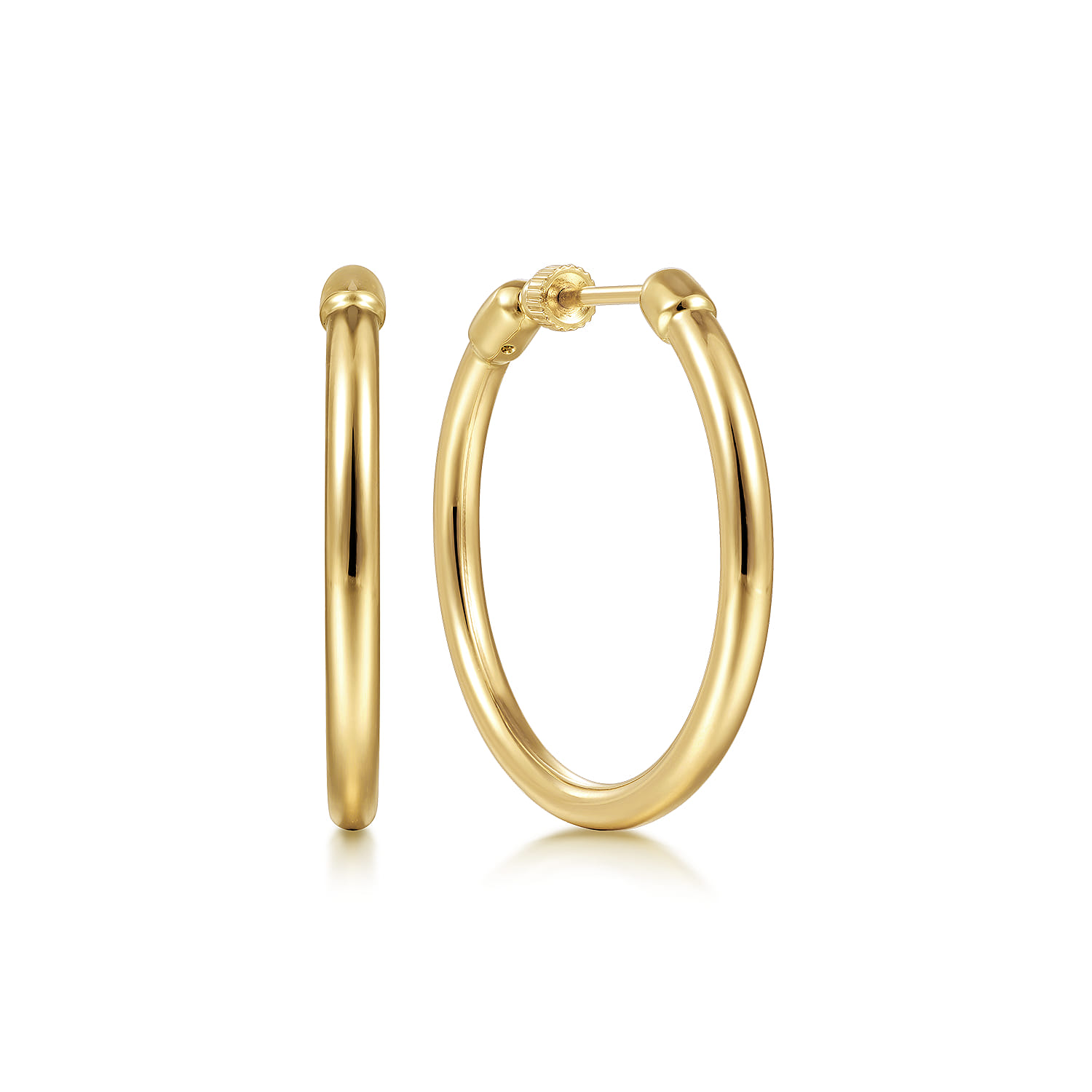 14K Yellow Gold 30mm Classic Hoops Earrings - Shot 1