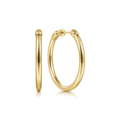 14K Yellow Gold 30mm Classic Hoops Earrings