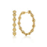 14K Yellow Gold 30mm Diamond Bujukan Hoop Earrings - 0.16 ct