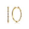 14K Yellow Gold 30mm Diamond Classic Hoop Earrings - 0.22 ct