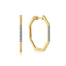 14K Yellow Gold 30mm Diamond Classic Hoop Earrings - 0.16 ct