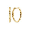 14K Yellow Gold 30mm Geo Cube Classic Hoop Earrings