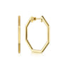 14K Yellow Gold 30mm Geometric Classic Hoop Earrings