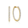 14K Yellow Gold 30mm Round Inside Out Diamond Hoop Earrings - 2.85 ct