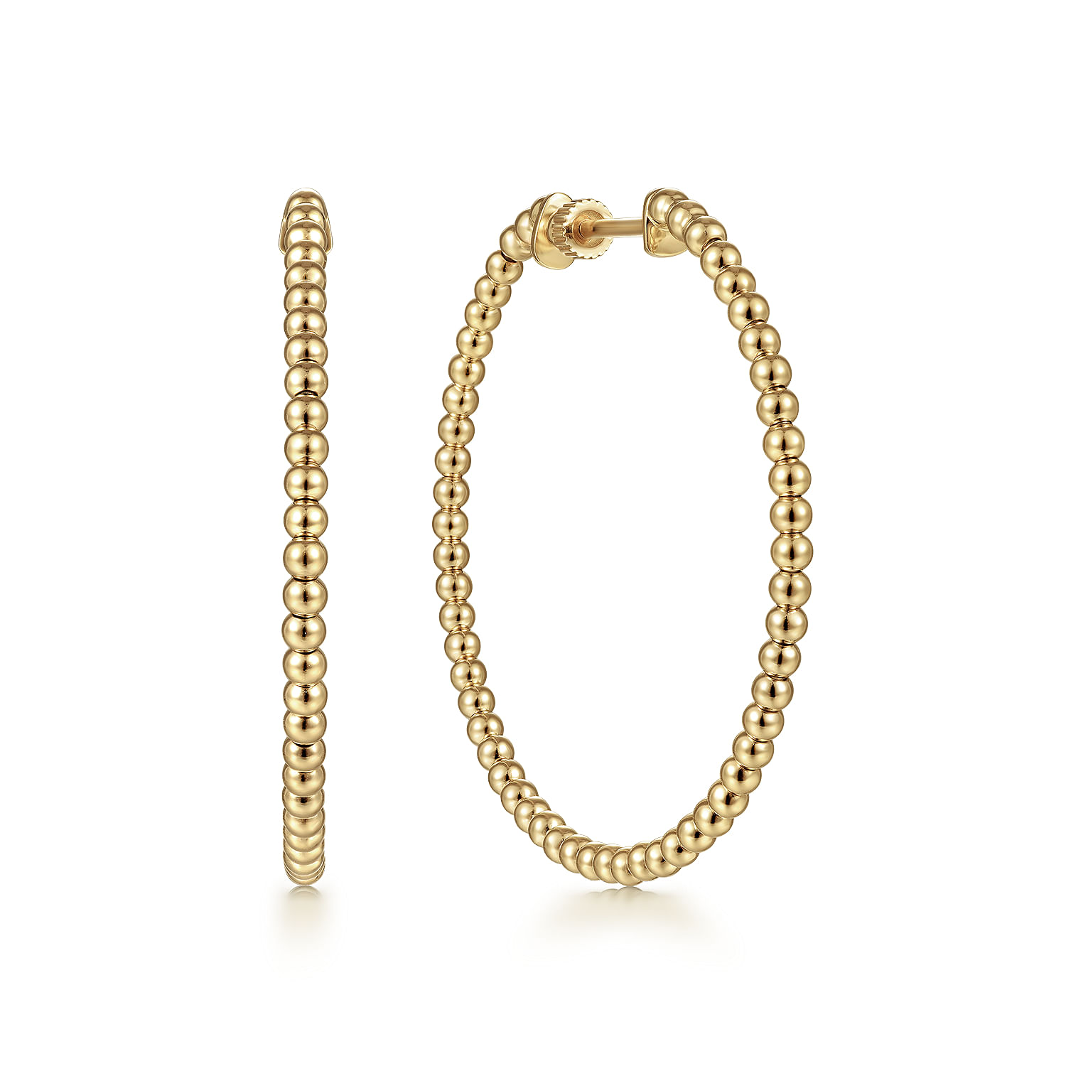 14K Yellow Gold 40mm Bujukan Classic Hoop Earrings - Shot 1