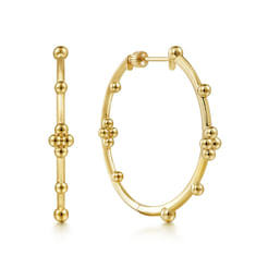 14K Yellow Gold 40mm Bujukan Classic Hoop Earrings