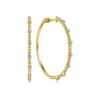 14K Yellow Gold 40mm Diamond Classic Hoop Earrings - 0.25 ct
