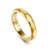 14K Yellow Gold 4mm - Men's Wedding Band in Sand Blast Finish