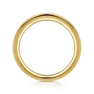 14K Yellow Gold 5 Stone Burnish Set Marquise Diamond Cigar Band